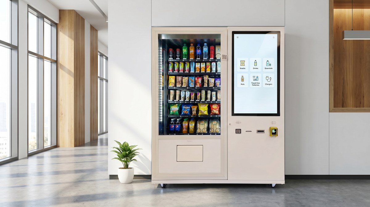 AI smart vending machine in office lobby
